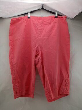 Denim & Co.  Pink Elastic Waist Stretch Capri Pants Size 3X